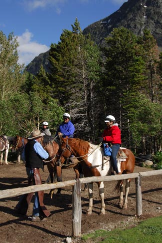 Horseback riding at Many Glacier