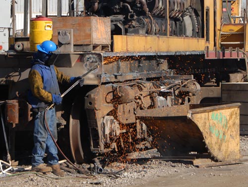 Scrapping a locomotive